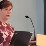 Katja Syvärinen puhumassa SAK:n edustajiston kokouksessa 1.6.2023.