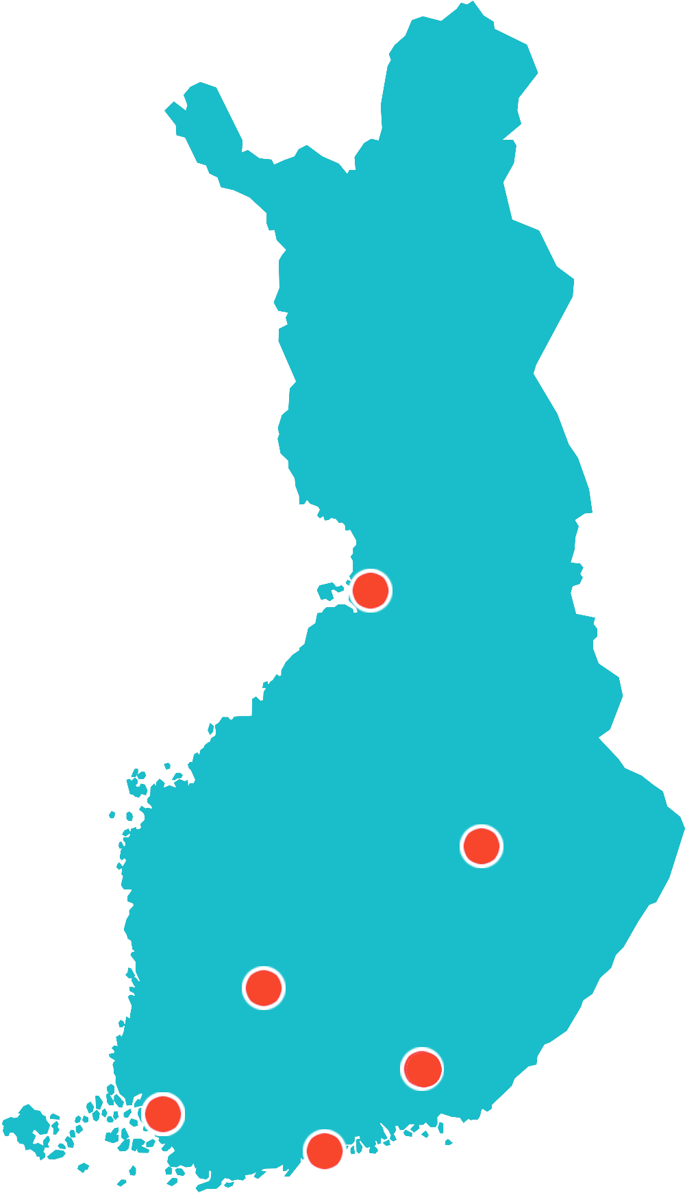 SAK:n aluetoimistot kartalla