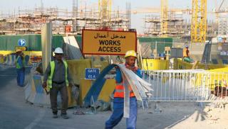 Työntekijöitä Qatarissa. Kuva: ITUC