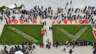 ILO:n työkokouksen puheenjohtajan vastaanotto Genevessä kesäkuussa 2019. Kuva: ILO / Crozet / Pouteau / Creative Commons (CC BY-NC-ND 2.0)