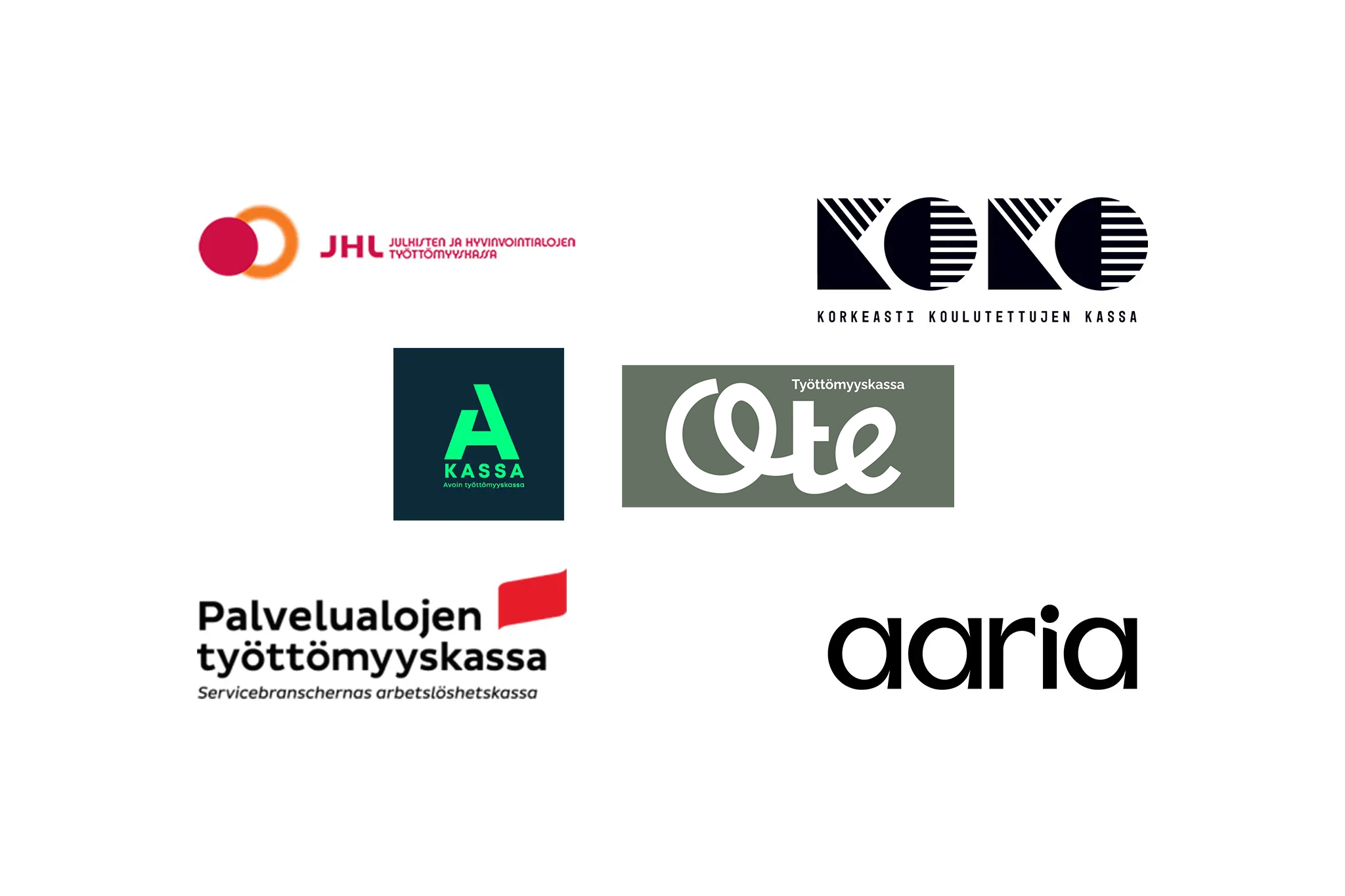 Työttömyyskassojen logoja valkoisella taustalla.