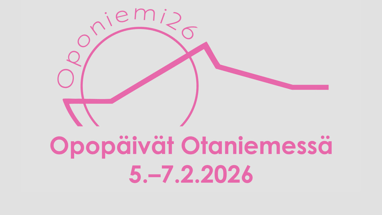 Opopäivien logo, jossa yläosassa teksti Oponiemi26 ja logon alla teksti Opopäivät Otaniemessä 5.–7.2.2026.