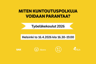 Miten koulutuspolkuja voidaan parantaa? Työeläkekoulut 2026: Helsinki to 16.4.2026 klo 16.30-19.00.