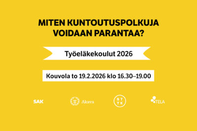 Miten koulutuspolkuja voidaan parantaa? Työeläkekoulut 2026: Kouvola to 19.2.2026 klo 16.30-19.00.