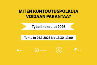 Miten koulutuspolkuja voidaan parantaa? Työeläkekoulut 2026: Turku to 26.2.2026 klo 16.30-19.00.