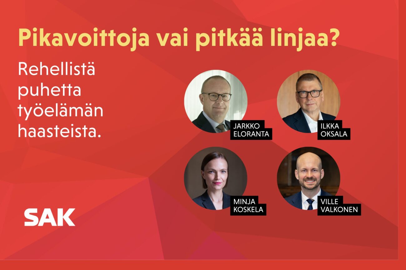 Kuvassa on esiintyjien kuvat ja keskustelun nimi Pikivoittoja vai pitkää linjaa?