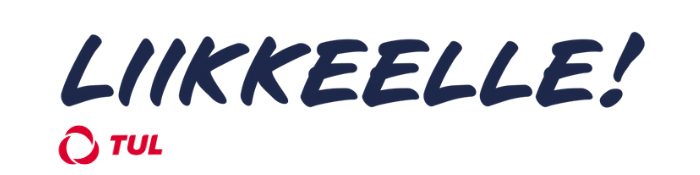 TUL:n logo ja slogan "liikkeelle".